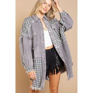 Boho Patchwork Denim Jacket | Peace Sign Hippie Style | Vintage S,M,L